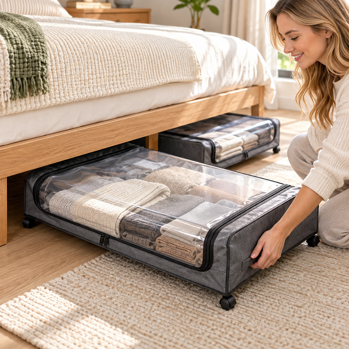 Curved Under-Bed Storage Organizer