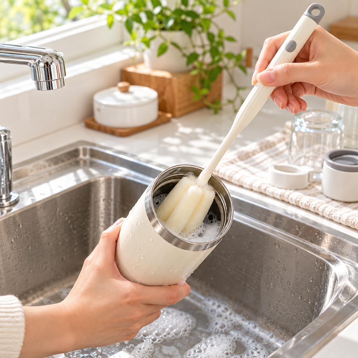Long-Handle Sponge Cup Brush