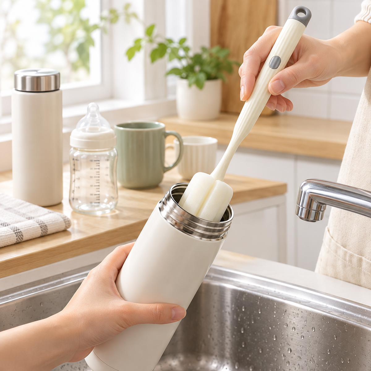 Long-Handle Sponge Cup Brush
