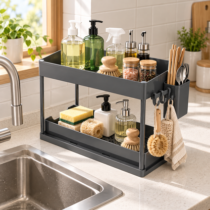 Two-Tier Pull-Out Storage Organizer