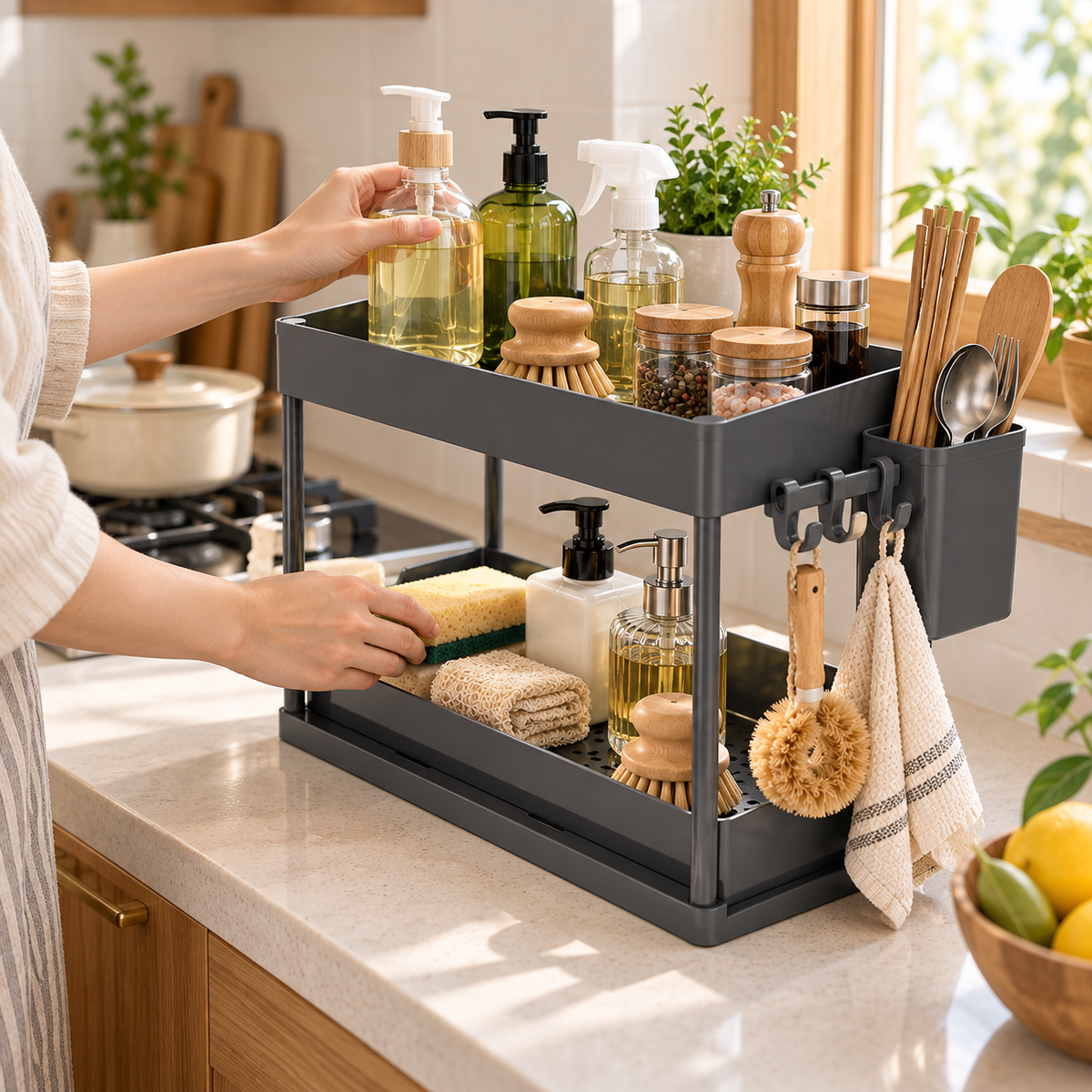 Two-Tier Pull-Out Storage Organizer