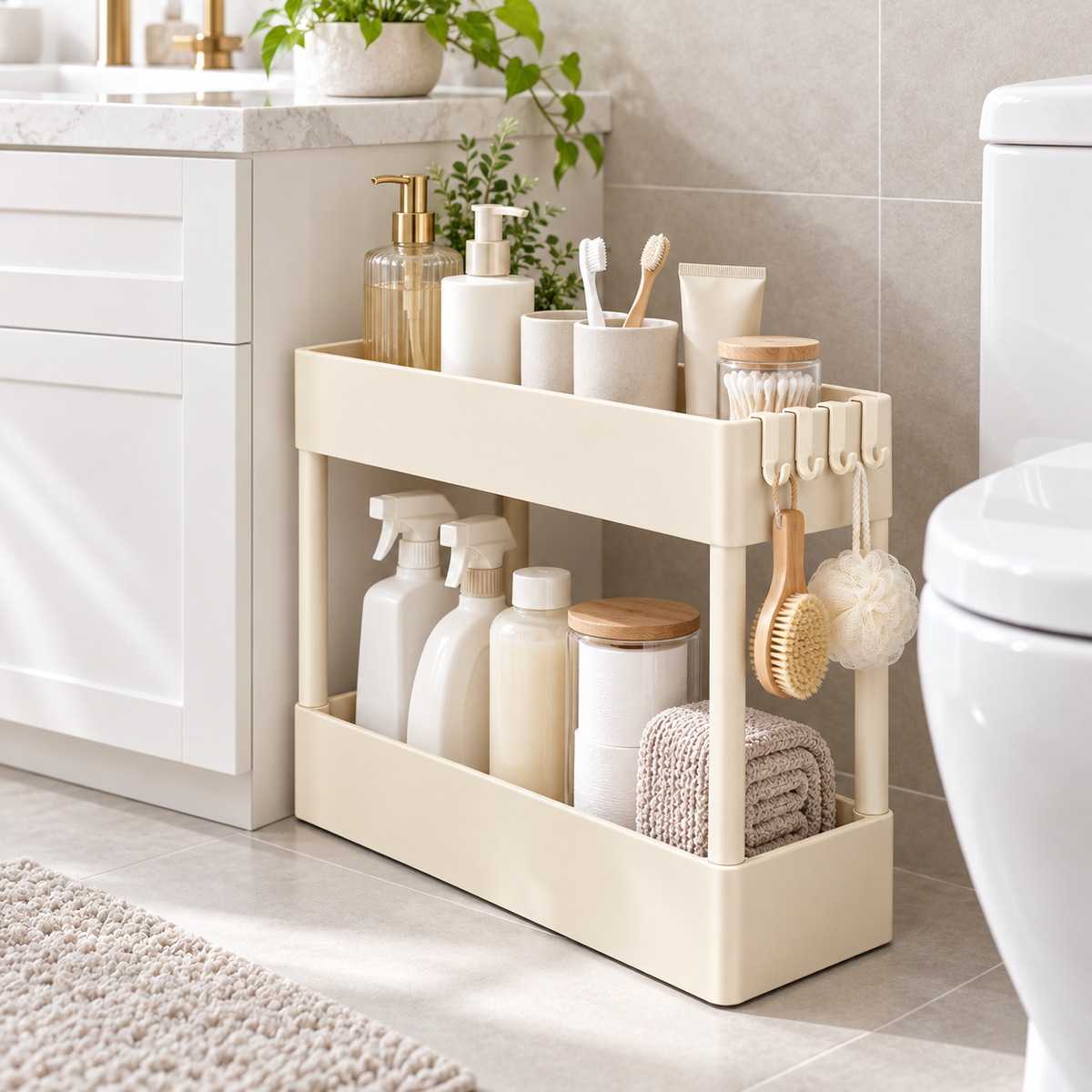 Two-Tier Slim Storage Rack