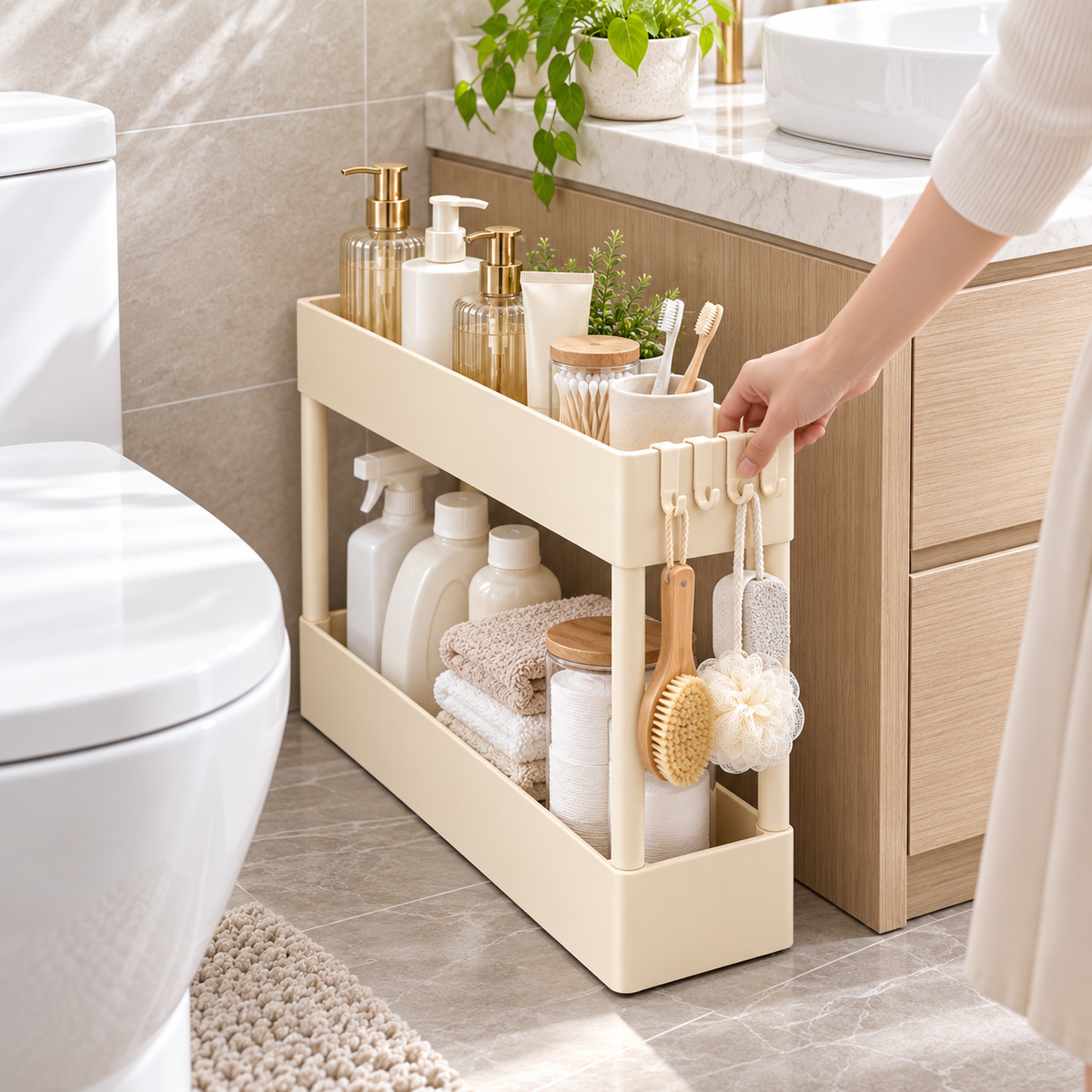 Two-Tier Slim Storage Rack